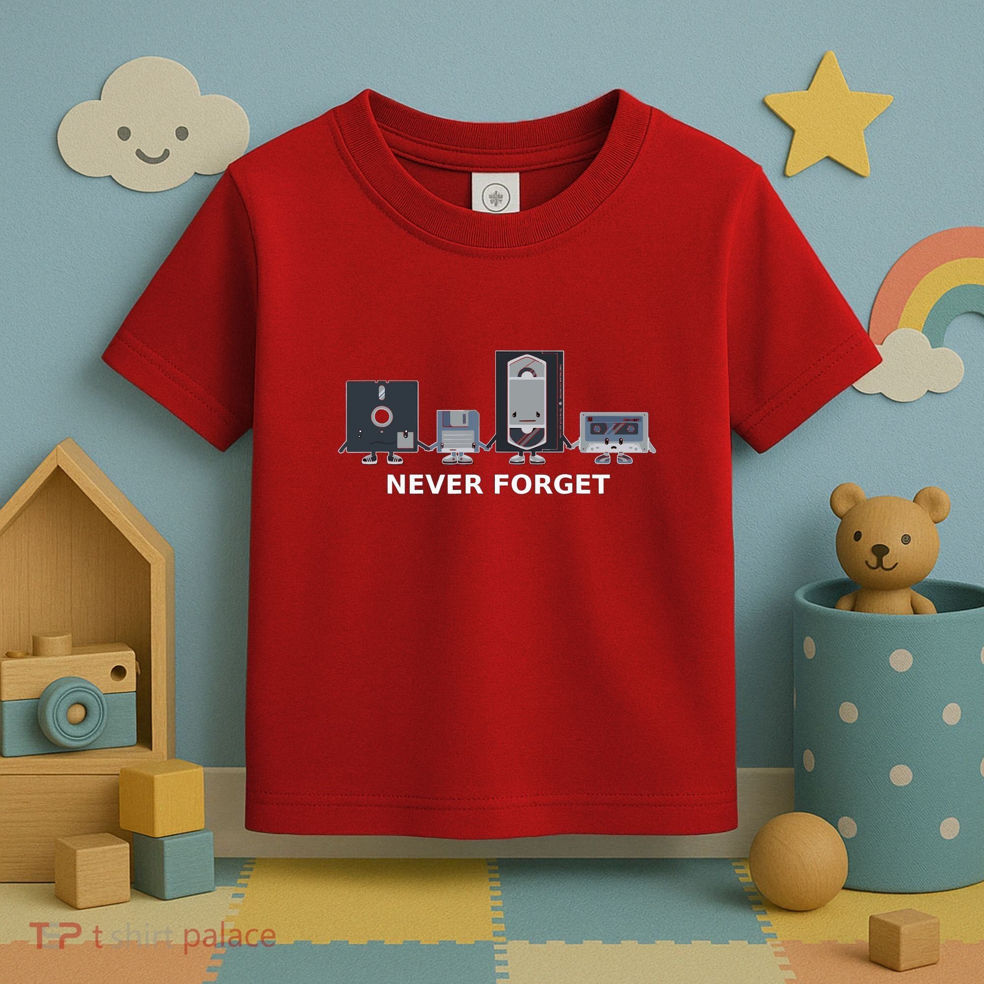 Floppy Disk Vhs Cassette Never Forget Geek History Toddler T-Shirt