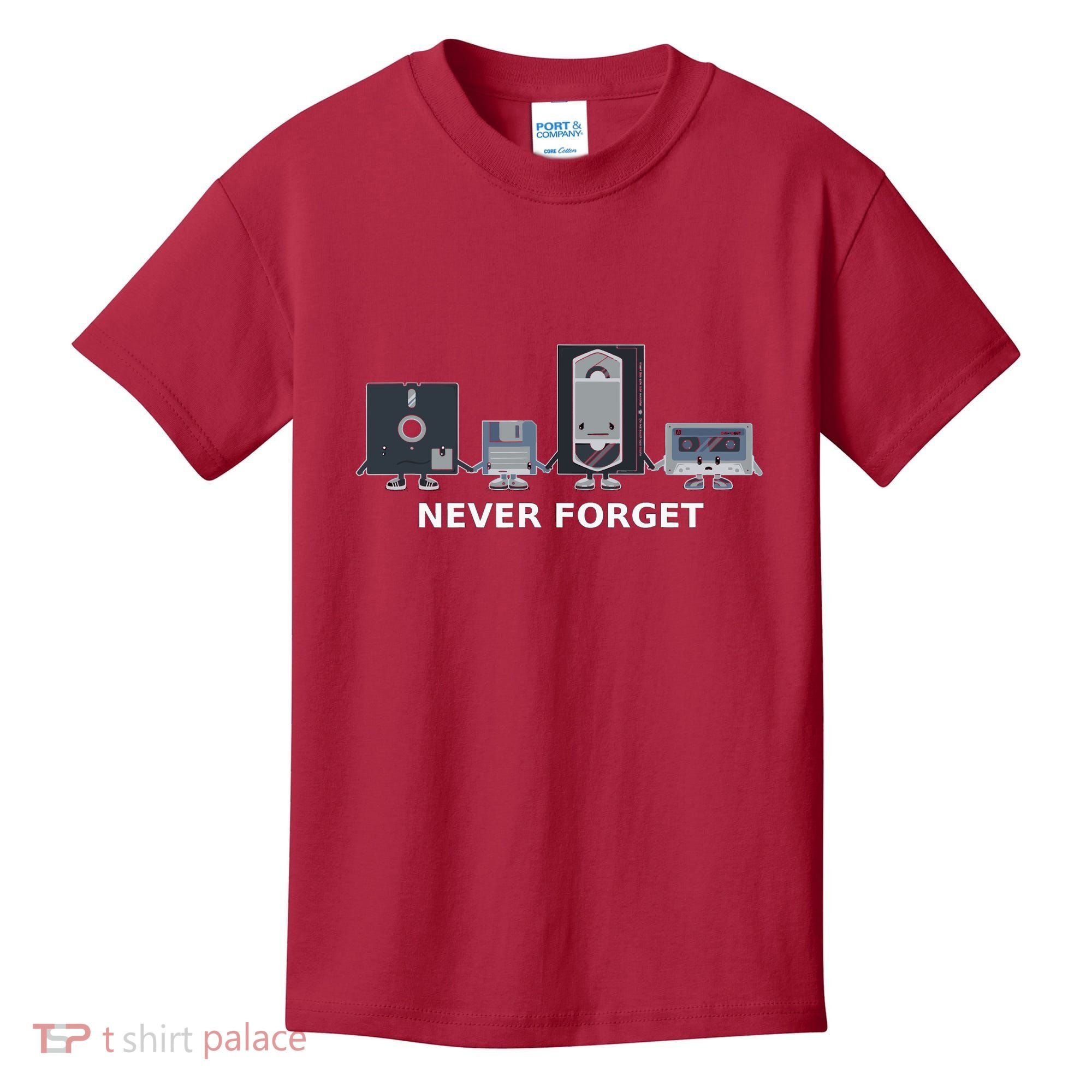 Floppy Disk Vhs Cassette Never Forget Geek History Kids T-Shirt