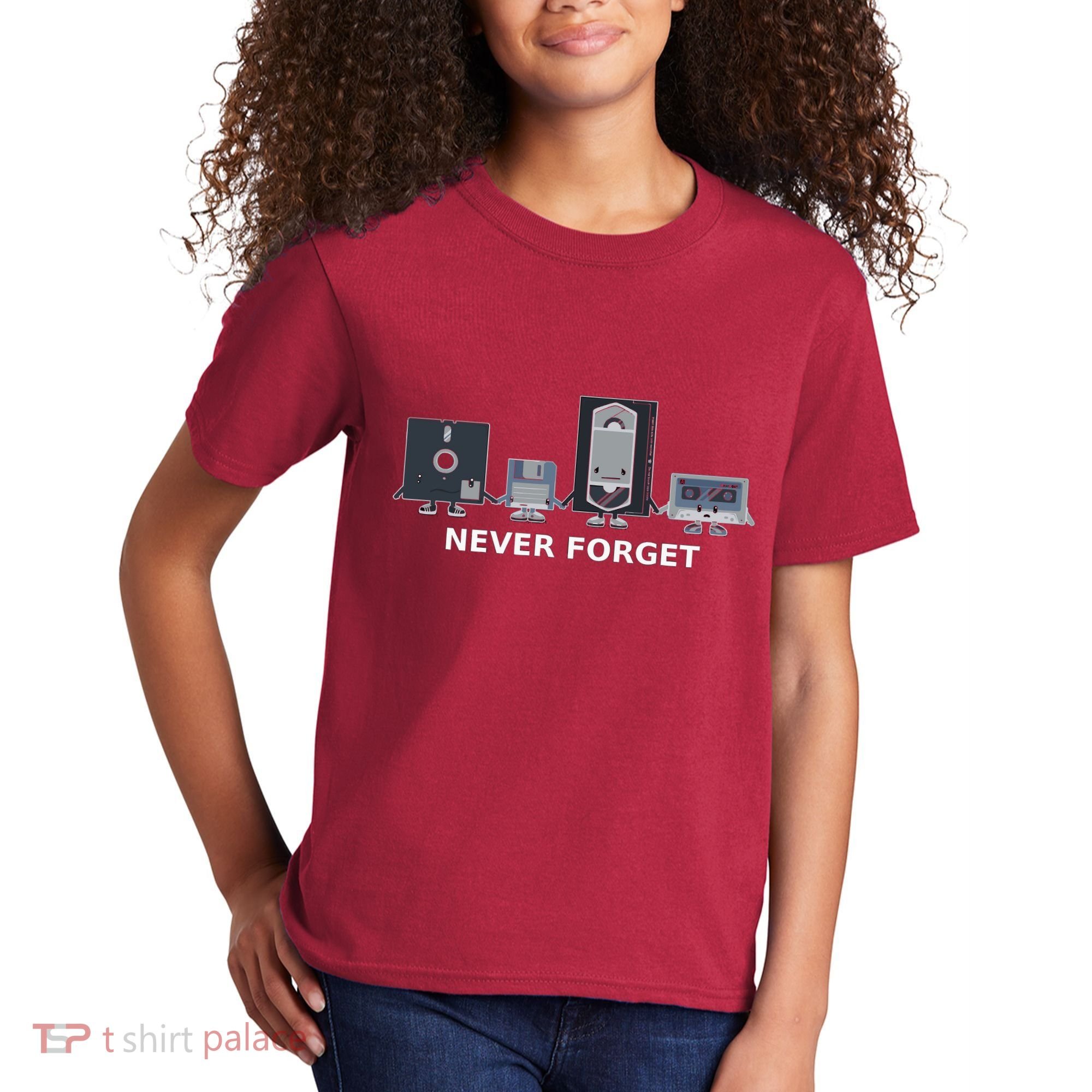Floppy Disk Vhs Cassette Never Forget Geek History Kids T-Shirt