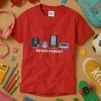 Floppy Disk Vhs Cassette Never Forget Geek History Kids T-Shirt thumb 3