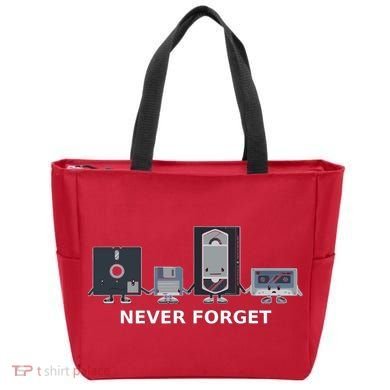Floppy Disk Vhs Cassette Never Forget Geek History Tote Bag