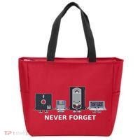 Floppy Disk Vhs Cassette Never Forget Geek History Tote Bag thumb 0