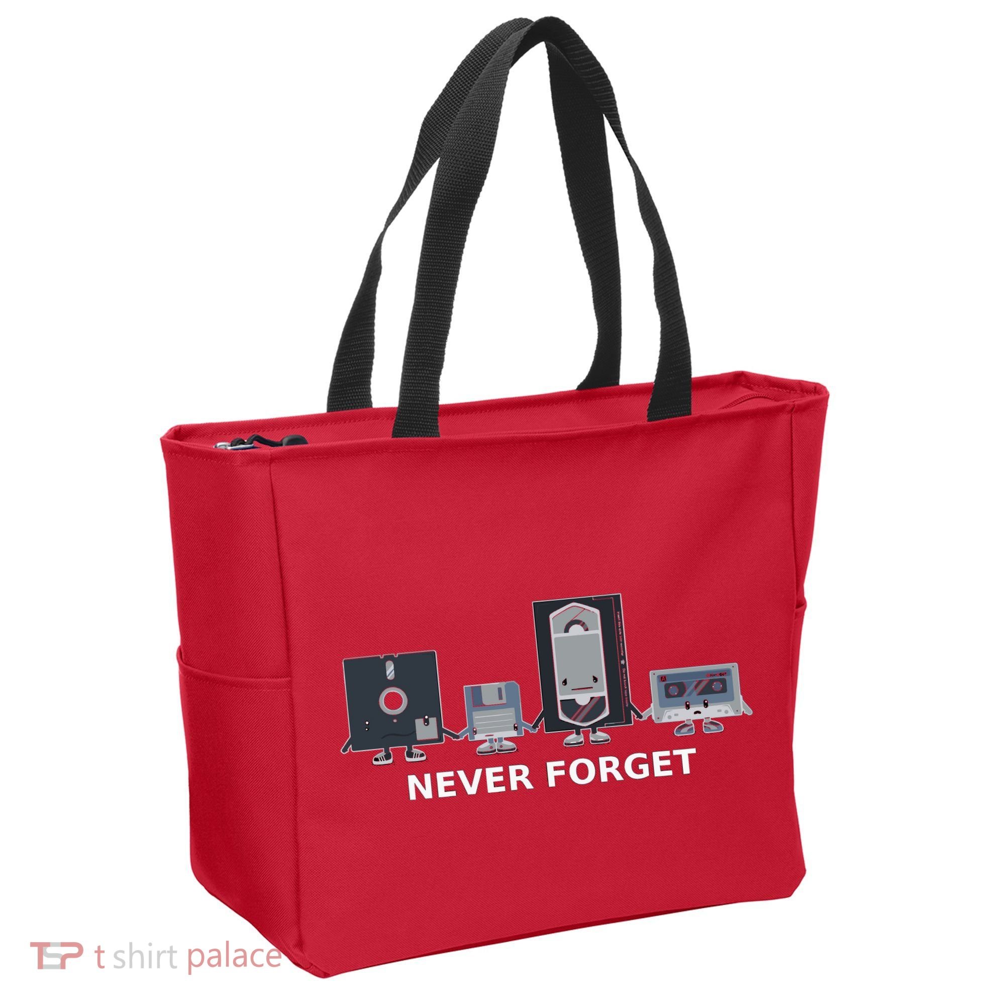 Floppy Disk Vhs Cassette Never Forget Geek History Tote Bag