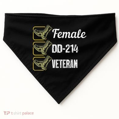 Female Dd214 Veteran USA-Made Doggie Bandana
