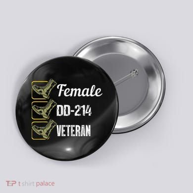 Female Dd214 Veteran Button