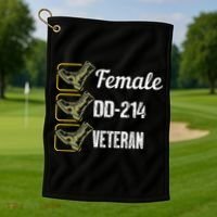 Female Dd214 Veteran Golf Towel thumb 1