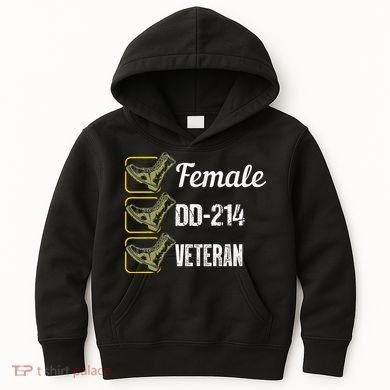 Female Dd214 Veteran Kids Hoodie