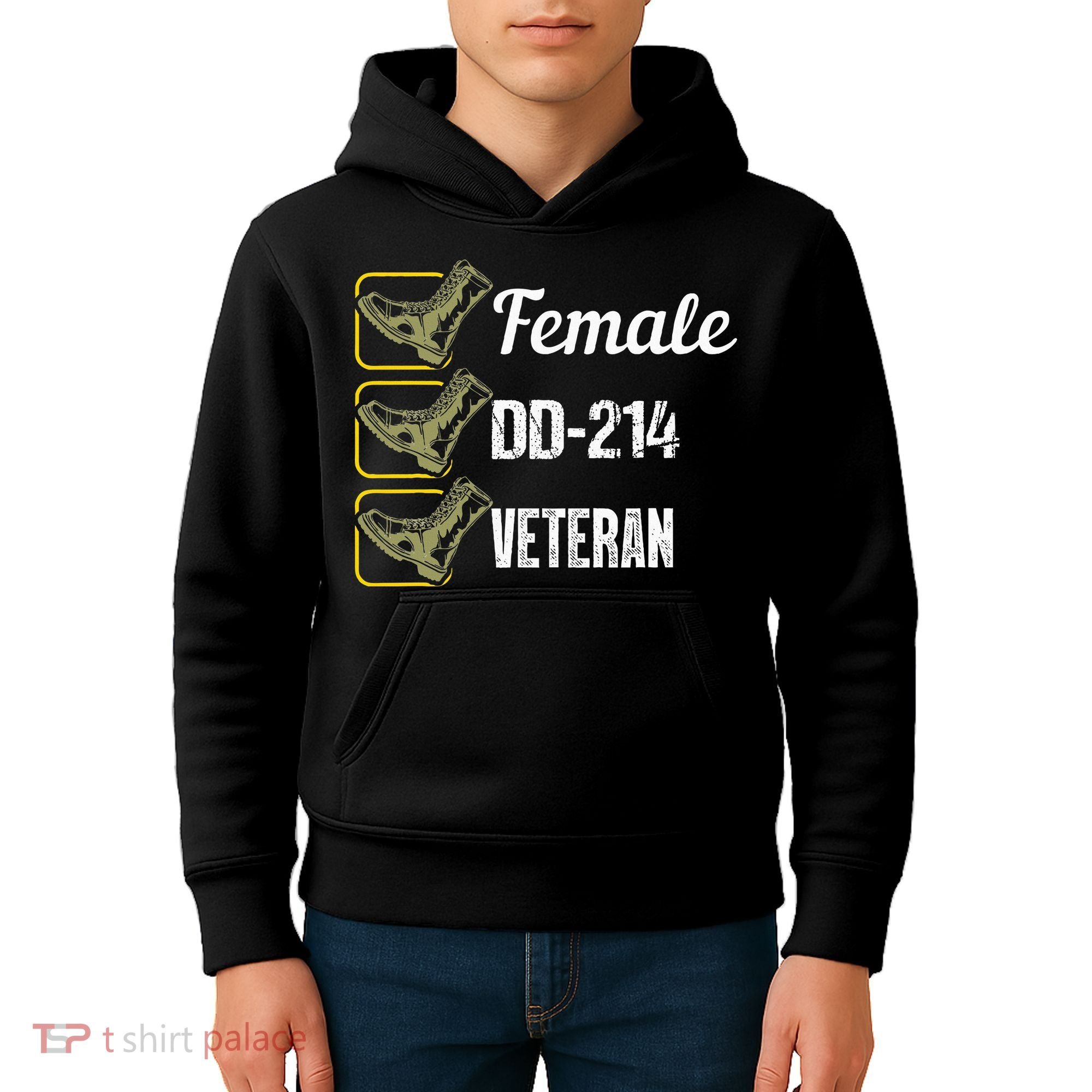 Female Dd214 Veteran Kids Hoodie