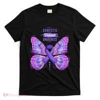 Family Domestic Violence Awareness Purple Ribbon butterfly T-Shirt thumb 0