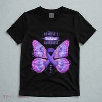 Family Domestic Violence Awareness Purple Ribbon butterfly T-Shirt thumb 5