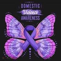 Family Domestic Violence Awareness Purple Ribbon butterfly Women's Hoodie thumb 2