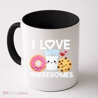 Funny Donut Valentine's Day I Love Threesomes Adult Humor Gift Coffee Mug thumb 0