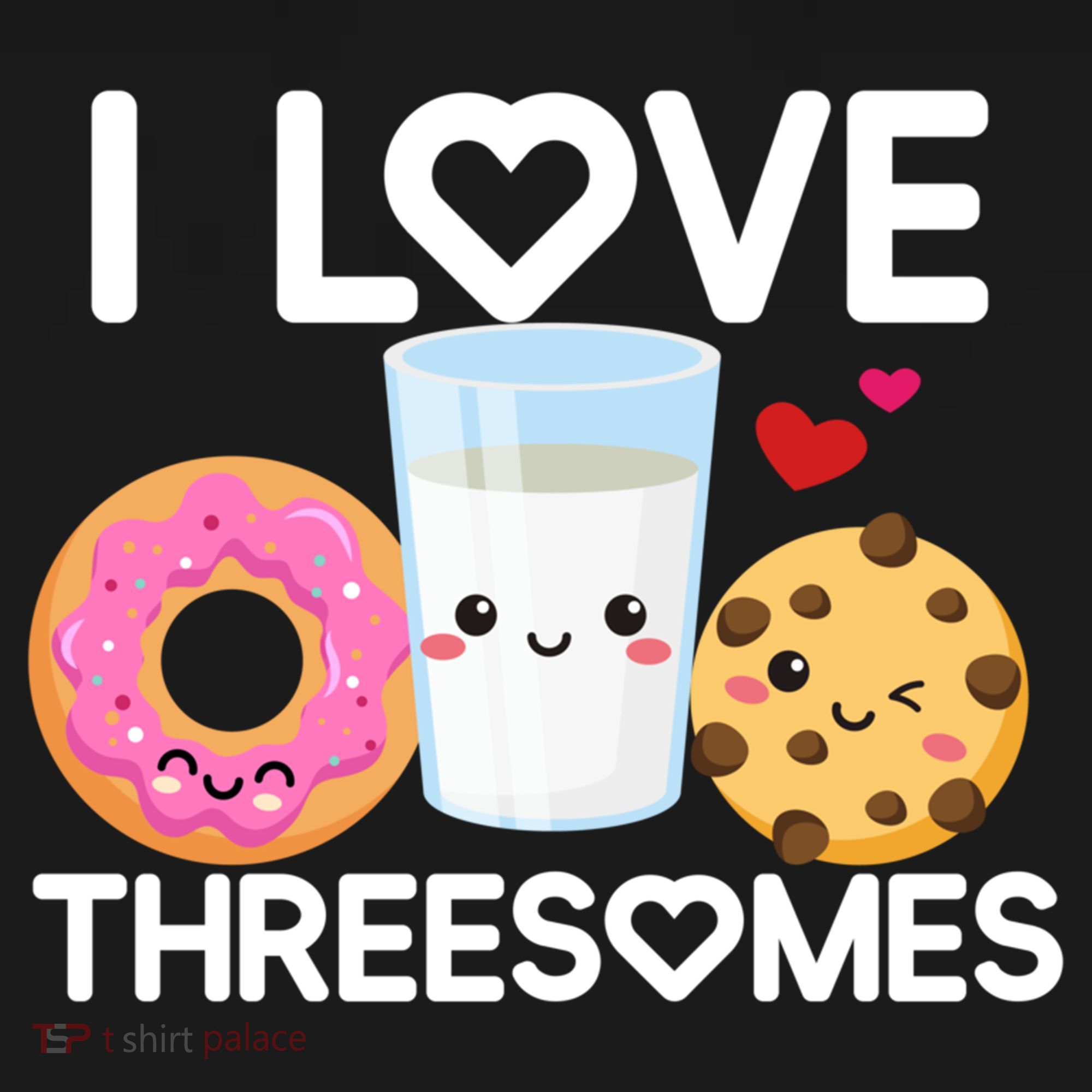 Funny Donut Valentine's Day I Love Threesomes Adult Humor Gift Women's Hoodie