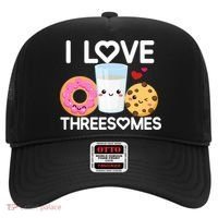 Funny Donut Valentine's Day I Love Threesomes Adult Humor Gift Hat thumb 0