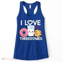 Funny Donut Valentine's Day I Love Threesomes Adult Humor Gift Women's Tank Top thumb 0