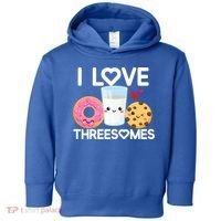 Funny Donut Valentine's Day I Love Threesomes Adult Humor Gift Toddler Hoodie thumb 0