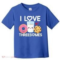 Funny Donut Valentine's Day I Love Threesomes Adult Humor Gift Toddler T-Shirt thumb 0