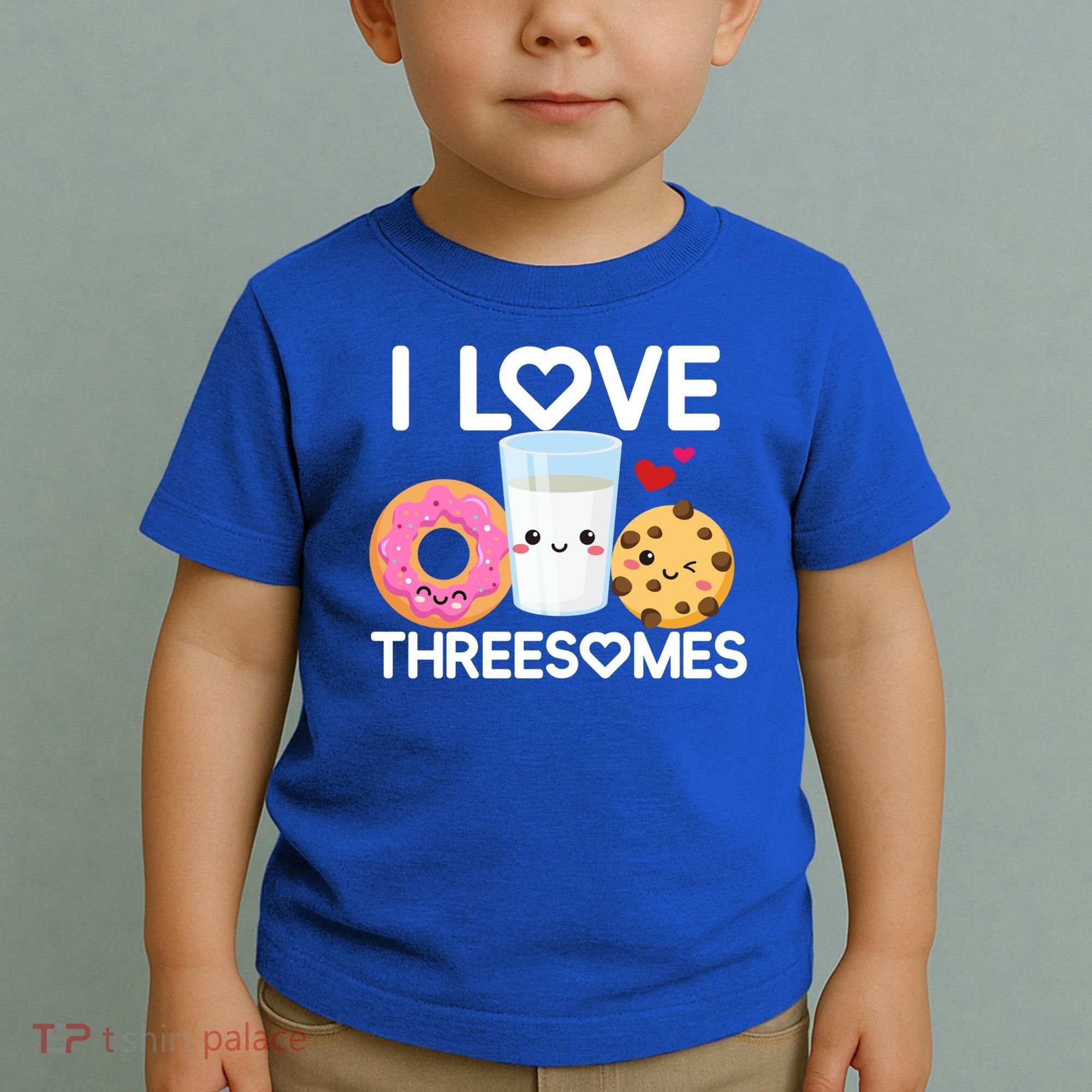 Funny Donut Valentine's Day I Love Threesomes Adult Humor Gift Toddler T-Shirt