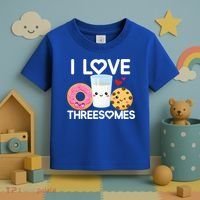 Funny Donut Valentine's Day I Love Threesomes Adult Humor Gift Toddler T-Shirt thumb 3