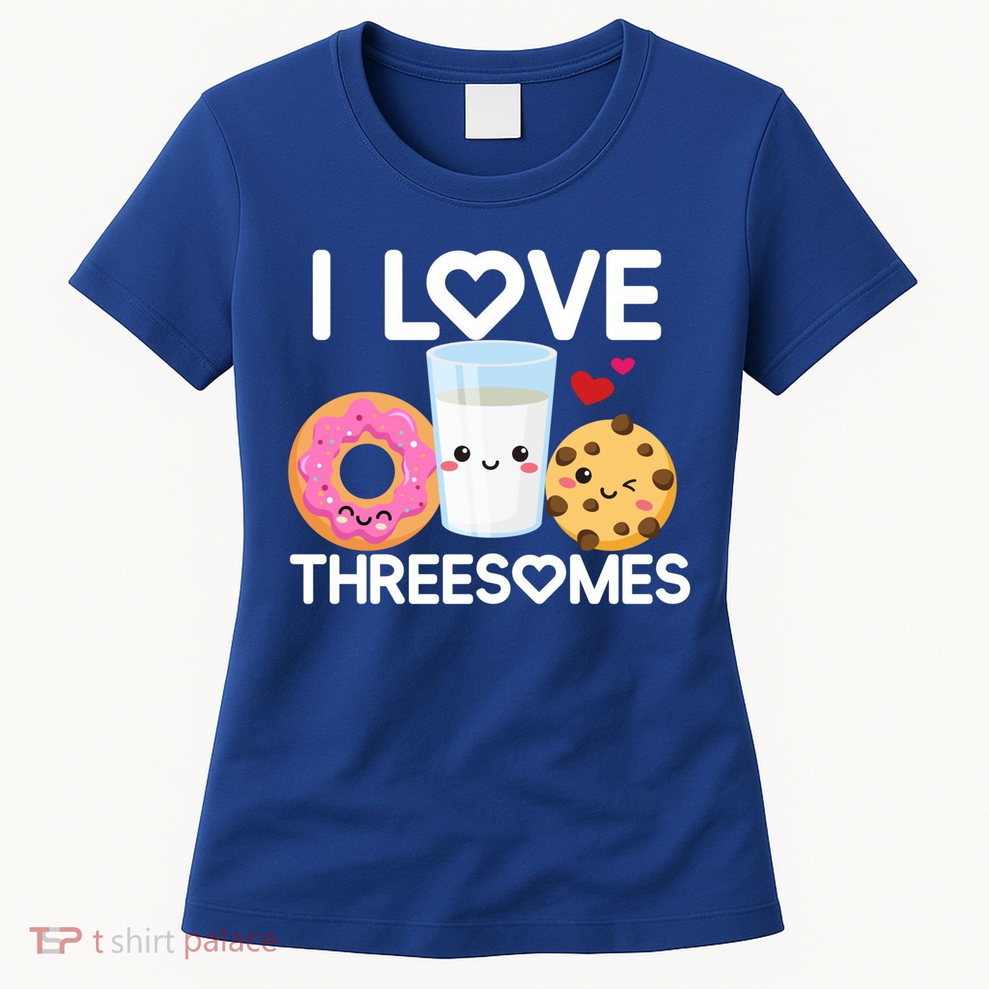 Funny Donut Valentine's Day I Love Threesomes Adult Humor Gift Women's T-Shirt