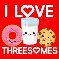 Funny Donut Valentine's Day I Love Threesomes Adult Humor Gift Santa Hat thumb 1