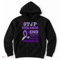 Family Domestic Violence Awareness Purple Ribbon Hoodie thumb 0