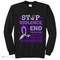 Family Domestic Violence Awareness Purple Ribbon Sweatshirt thumb 0