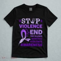Family Domestic Violence Awareness Purple Ribbon T-Shirt thumb 5