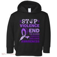 Family Domestic Violence Awareness Purple Ribbon Toddler Hoodie thumb 0
