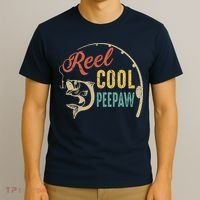 Fathers Day Vintage Fishing Reel Cool Peepaw T-Shirt thumb 3