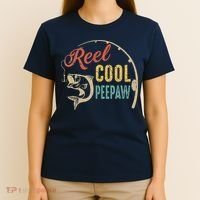 Fathers Day Vintage Fishing Reel Cool Peepaw T-Shirt thumb 4