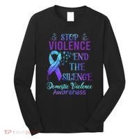 Family Domestic Violence Awareness Purple Ribbon Long Sleeve Shirt thumb 0
