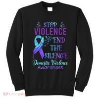 Family Domestic Violence Awareness Purple Ribbon Sweatshirt thumb 0
