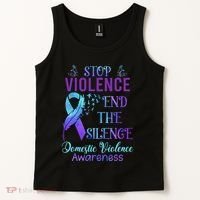 Family Domestic Violence Awareness Purple Ribbon Tank Top thumb 2