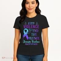 Family Domestic Violence Awareness Purple Ribbon Women's T-Shirt thumb 4