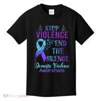 Family Domestic Violence Awareness Purple Ribbon Kids T-Shirt thumb 0