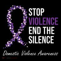 Family Domestic Violence Awareness Purple Ribbon Stripe Pom Pom Beanie thumb 2