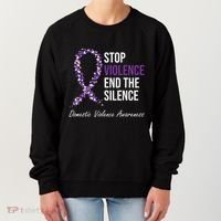 Family Domestic Violence Awareness Purple Ribbon Women's Sweatshirt thumb 0