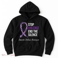 Family Domestic Violence Awareness Purple Ribbon Hoodie thumb 0