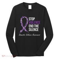 Family Domestic Violence Awareness Purple Ribbon Long Sleeve Shirt thumb 0