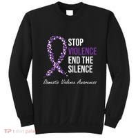 Family Domestic Violence Awareness Purple Ribbon Sweatshirt thumb 0