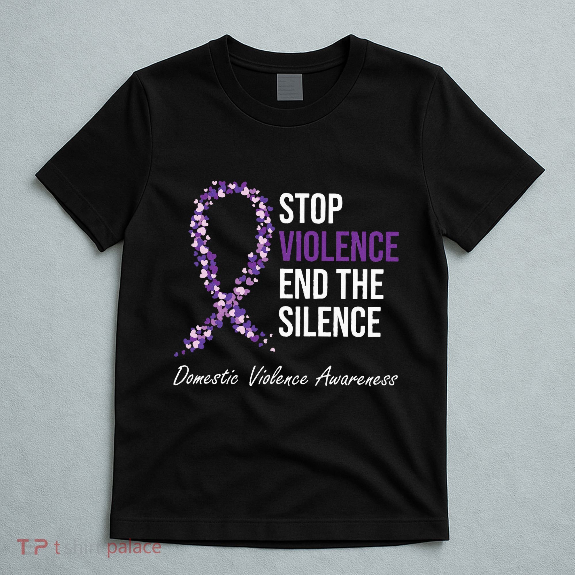 Family Domestic Violence Awareness Purple Ribbon T-Shirt