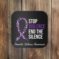 Family Domestic Violence Awareness Purple Ribbon Coaster thumb 0