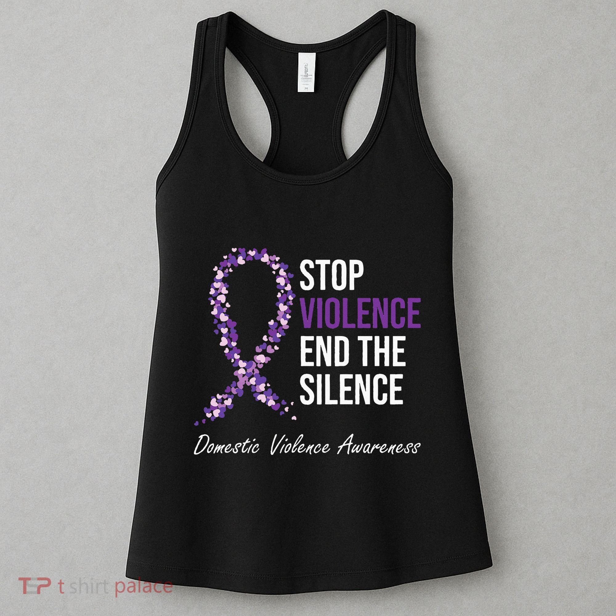 Family Domestic Violence Awareness Purple Ribbon Women's Tank Top