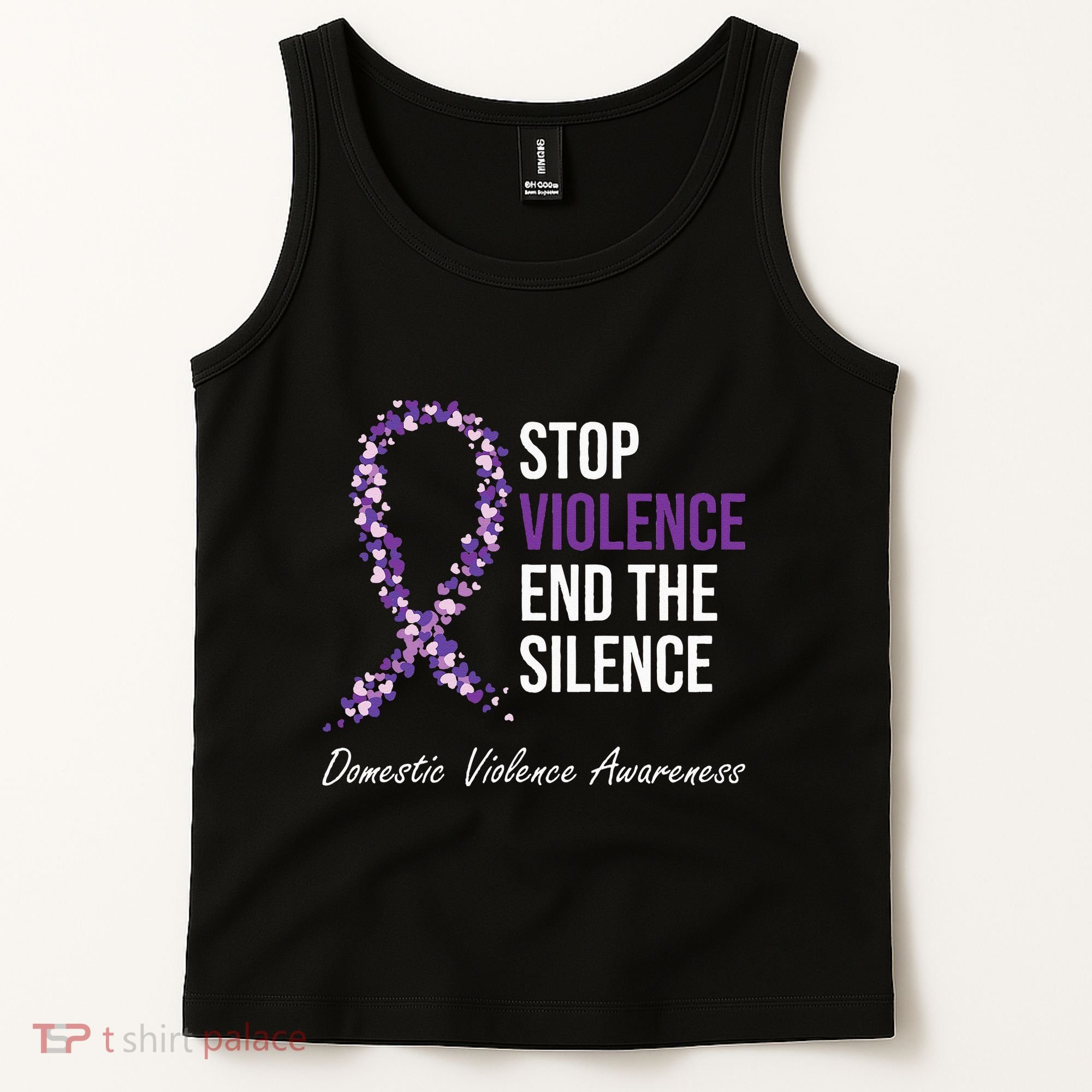 Family Domestic Violence Awareness Purple Ribbon Tank Top