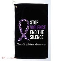 Family Domestic Violence Awareness Purple Ribbon Golf Towel thumb 0