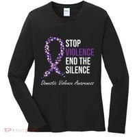 Family Domestic Violence Awareness Purple Ribbon Women's Long Sleeve Shirt thumb 0