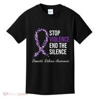 Family Domestic Violence Awareness Purple Ribbon Kids T-Shirt thumb 0