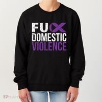Fuck Domestic Violence Awareness Purple Ribbon Women's Sweatshirt thumb 0