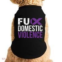 Fuck Domestic Violence Awareness Purple Ribbon Doggie Tank thumb 0